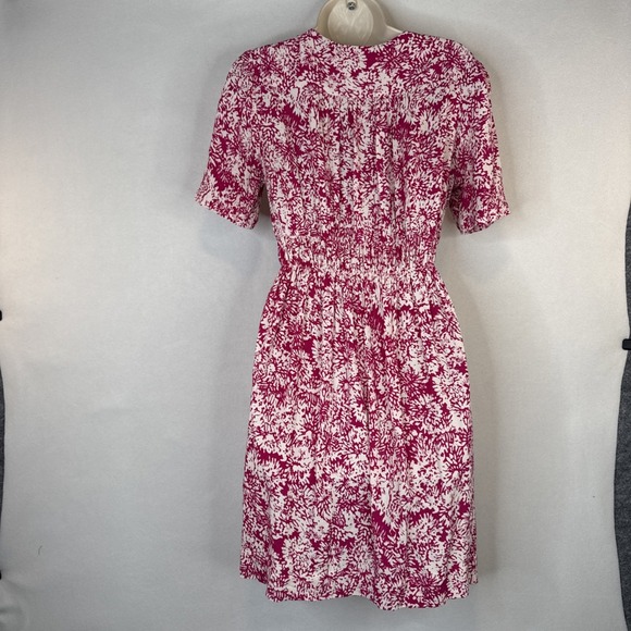 HD in Paris Anthropologie Boho Floral Dress Size 6 Pink Smocked - Picture 2 of 9